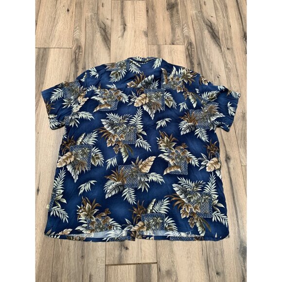 Island Shores Men’s 2 XL Rayon Blue Hawaiian Print Button-up S0hort Sleeve - Picture 4 of 5